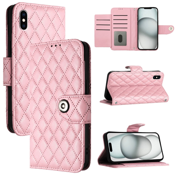 Rhombic Texture Flip Leather Phone Case with Lanyard, Series 3