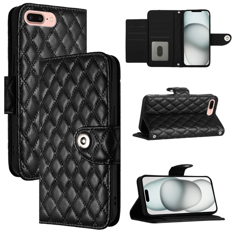 Rhombic Texture Flip Leather Phone Case with Lanyard, Series 2