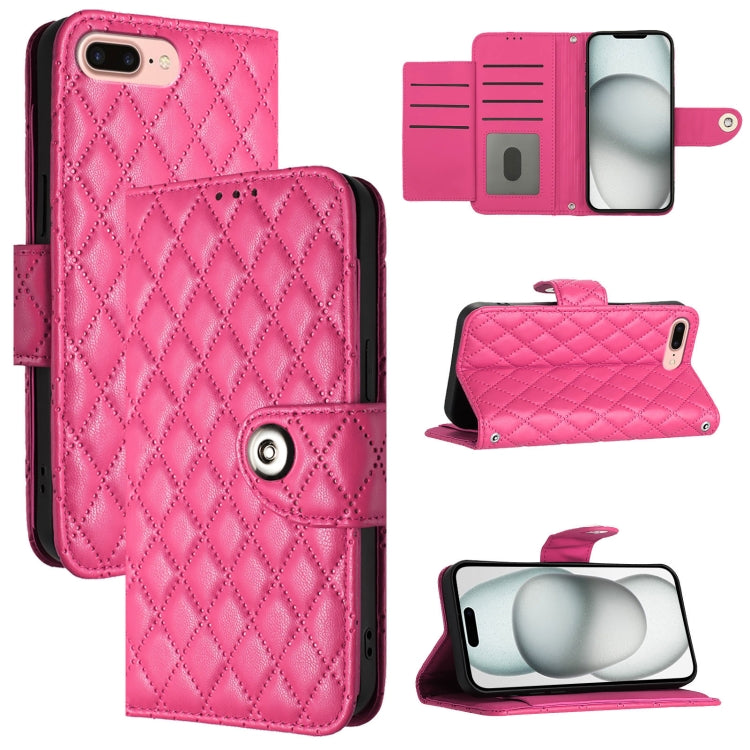 Rhombic Texture Flip Leather Phone Case with Lanyard, Series 2