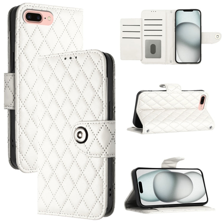 Rhombic Texture Flip Leather Phone Case with Lanyard, Series 2