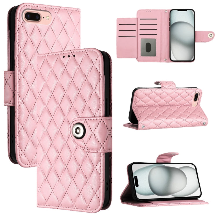 Rhombic Texture Flip Leather Phone Case with Lanyard, Series 2