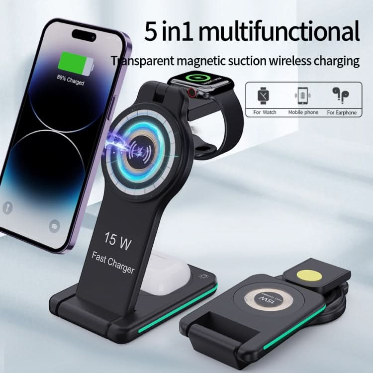 H60 5 in 1 Folding Multi-function Magnetic Wireless Charger