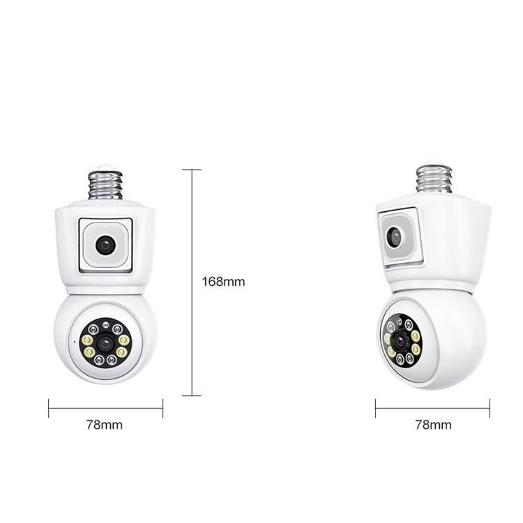 ESCAM QF202 E27 2x2MP Dual Lens Motion Detection Waterproof WiFi IP Two Way Audio Night Vision Camera