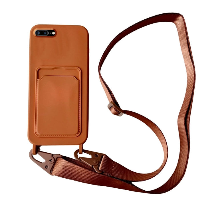 Card Slot Liquid Silicone Phone Case with Lanyard, Series 5