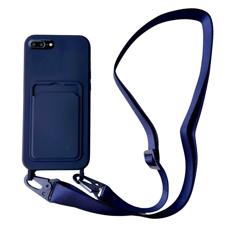 Card Slot Liquid Silicone Phone Case with Lanyard, Series 5