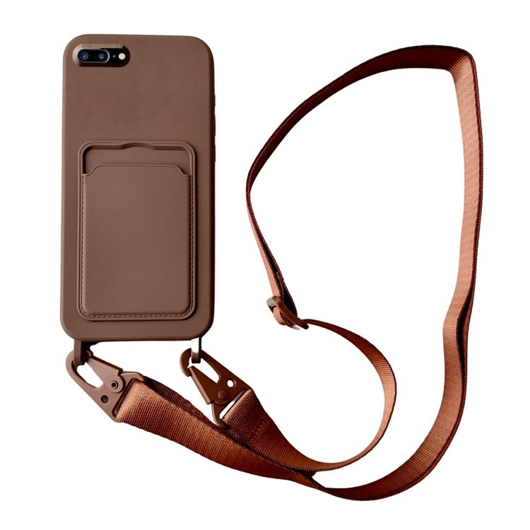 Card Slot Liquid Silicone Phone Case with Lanyard, Series 5