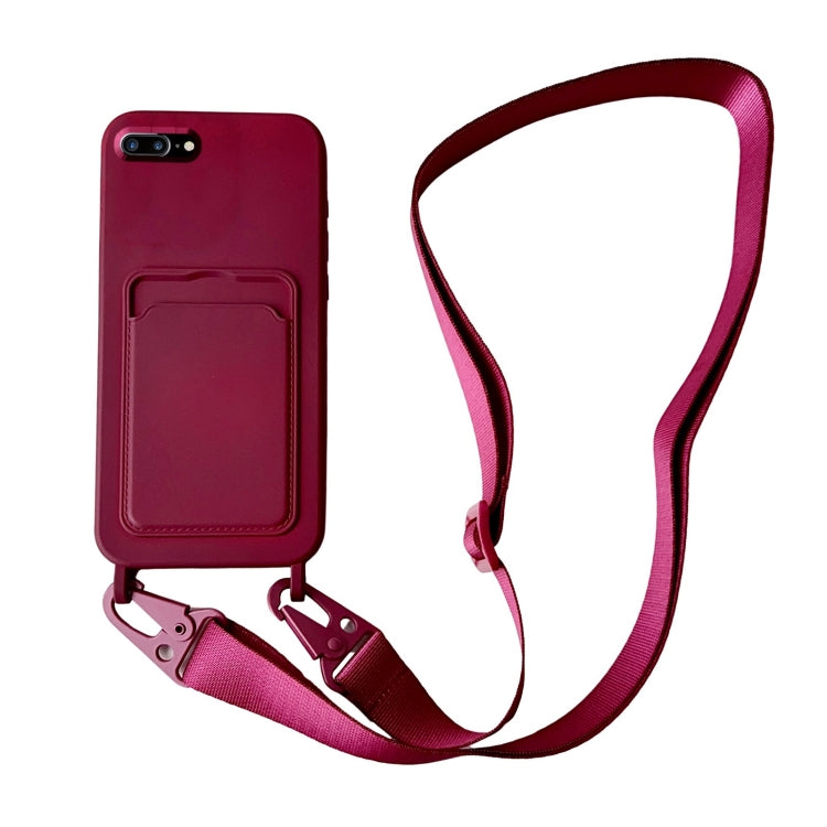 Card Slot Liquid Silicone Phone Case with Lanyard, Series 5