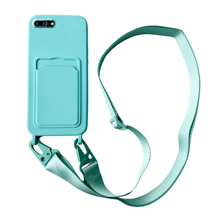 Card Slot Liquid Silicone Phone Case with Lanyard, Series 5