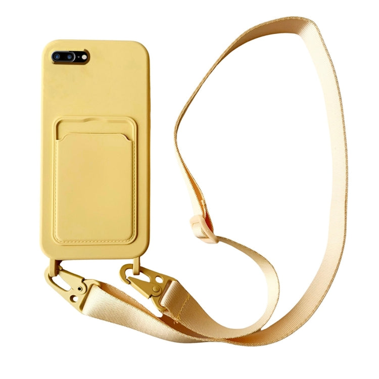 Card Slot Liquid Silicone Phone Case with Lanyard, Series 5