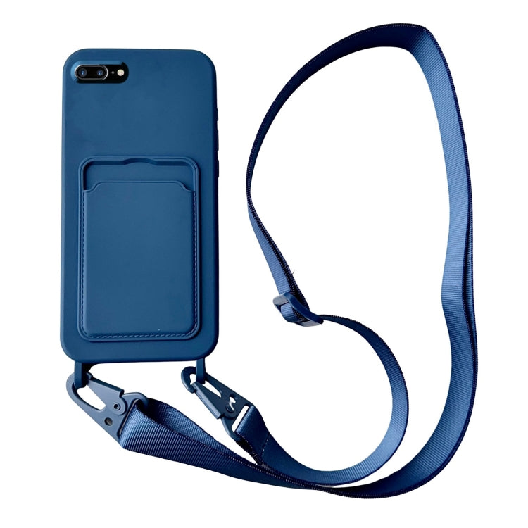 Card Slot Liquid Silicone Phone Case with Lanyard, Series 5