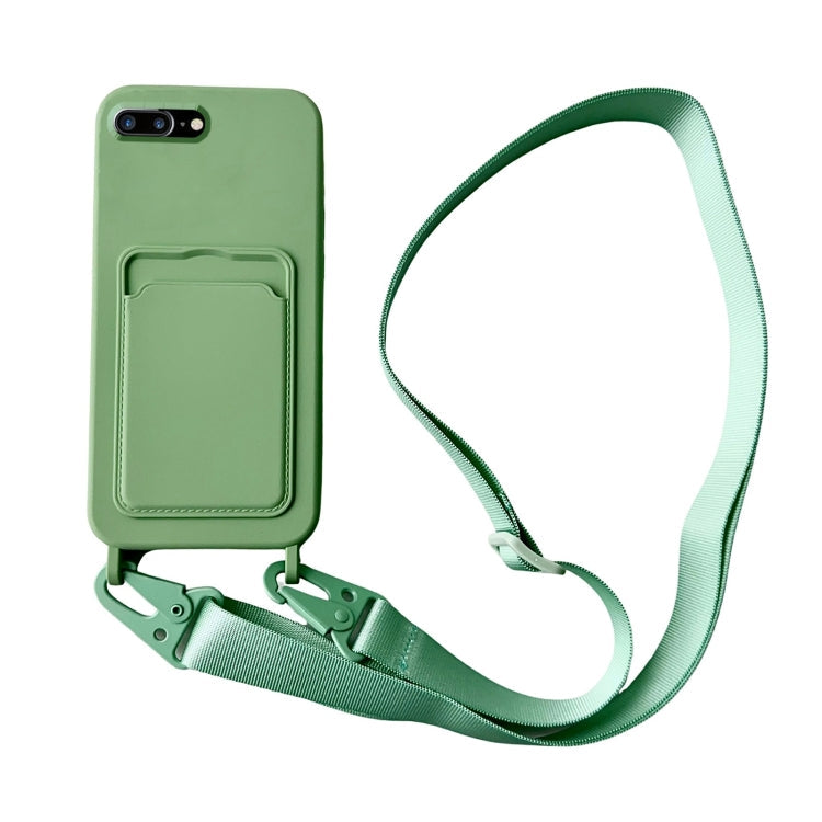 Card Slot Liquid Silicone Phone Case with Lanyard, Series 5