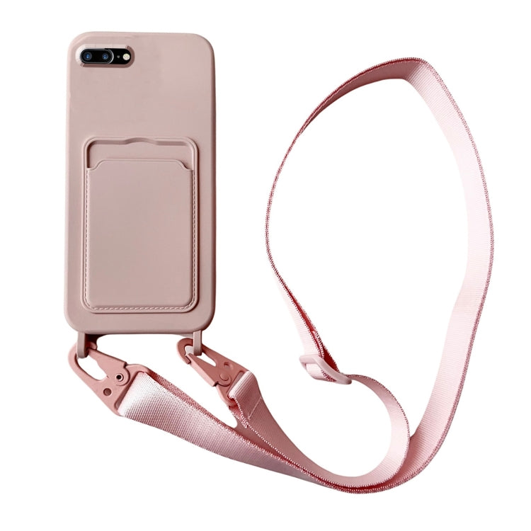 Card Slot Liquid Silicone Phone Case with Lanyard, Series 5