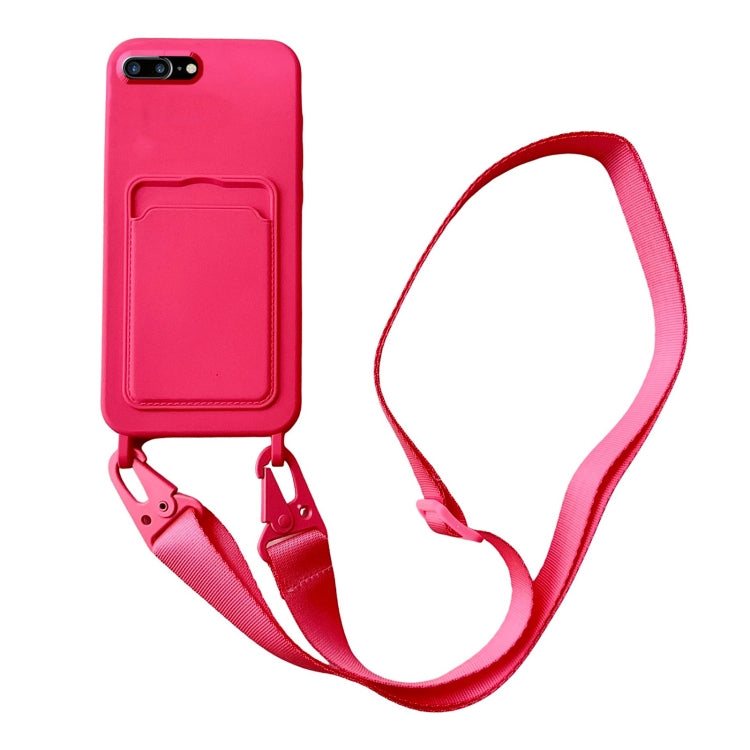 Card Slot Liquid Silicone Phone Case with Lanyard, Series 5