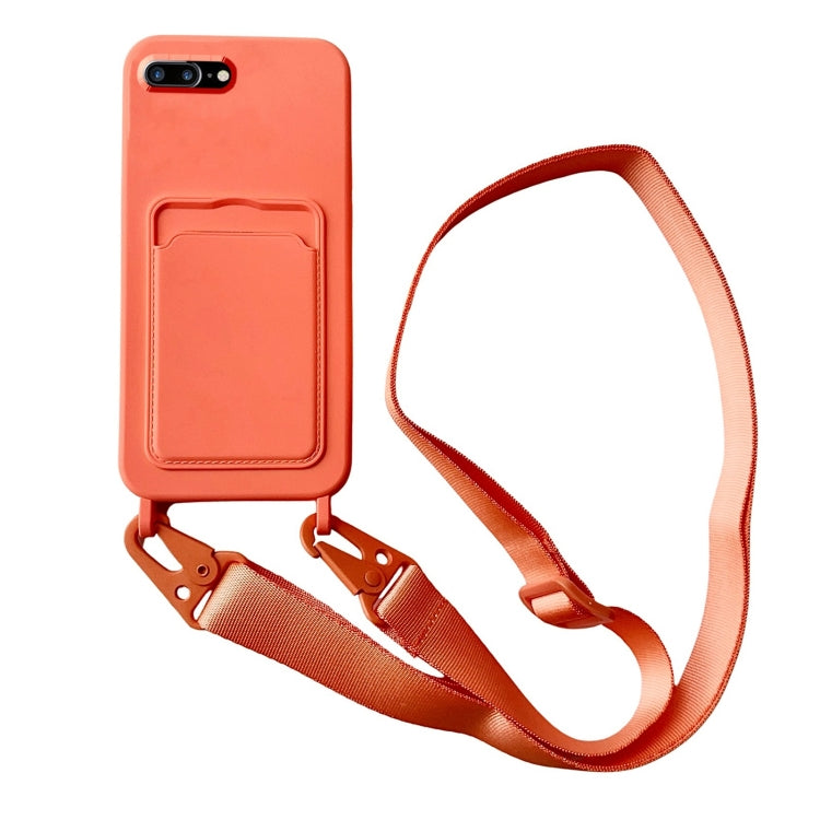 Card Slot Liquid Silicone Phone Case with Lanyard, Series 5