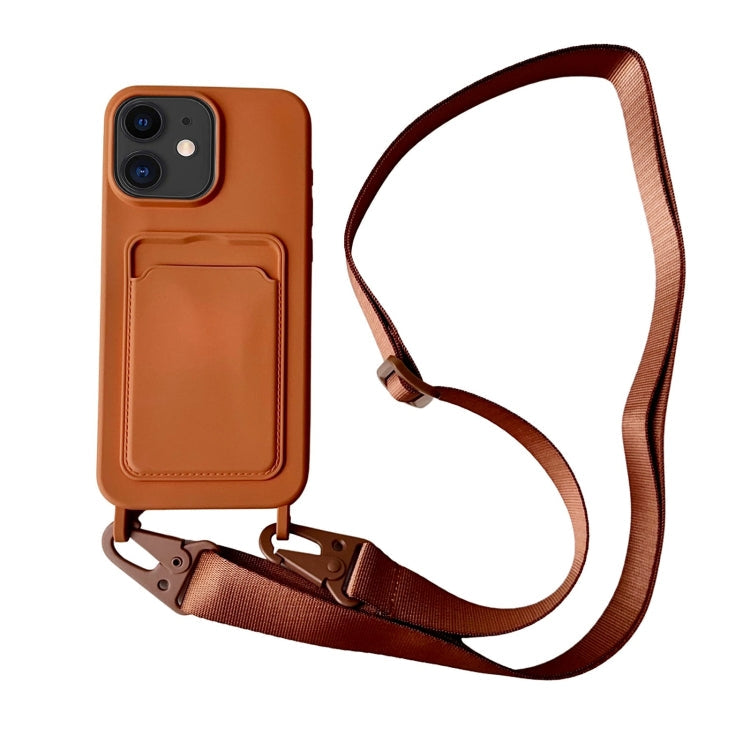 Card Slot Liquid Silicone Phone Case with Lanyard, Series 2