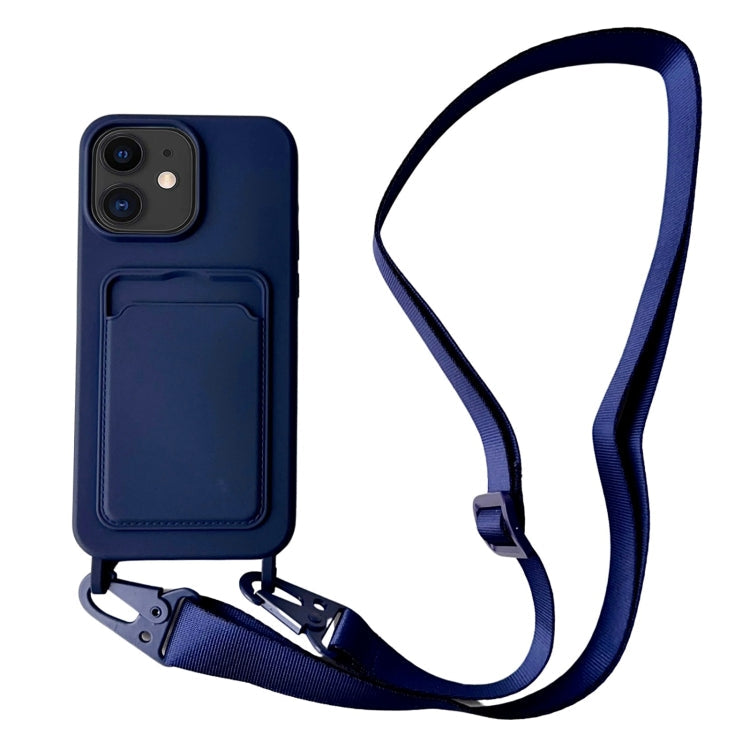 Card Slot Liquid Silicone Phone Case with Lanyard, Series 2