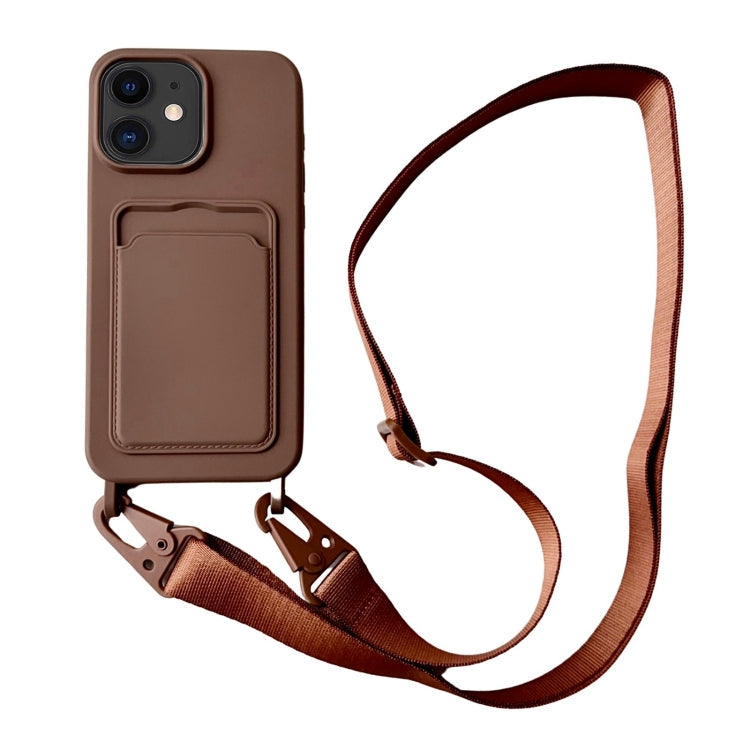 Card Slot Liquid Silicone Phone Case with Lanyard, Series 2