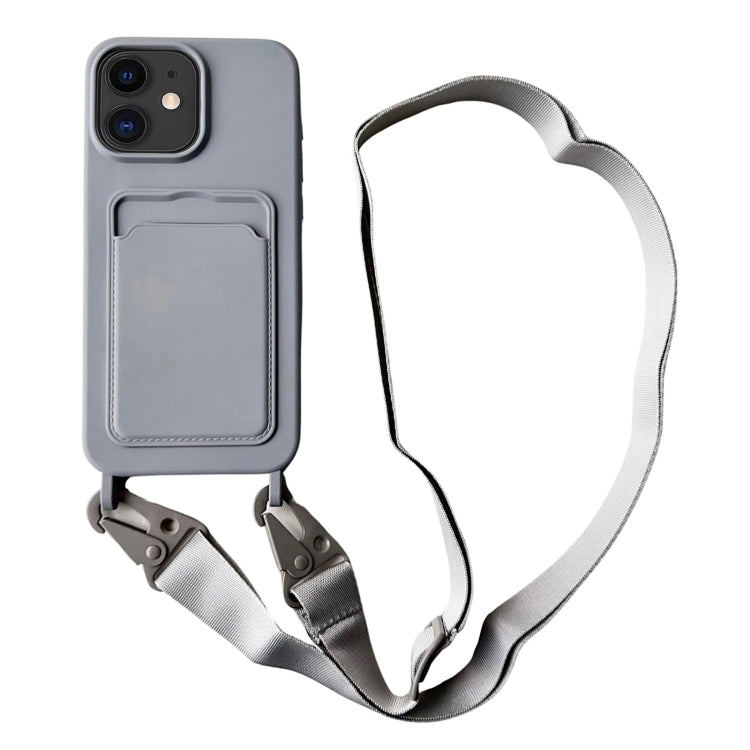 Card Slot Liquid Silicone Phone Case with Lanyard, Series 2