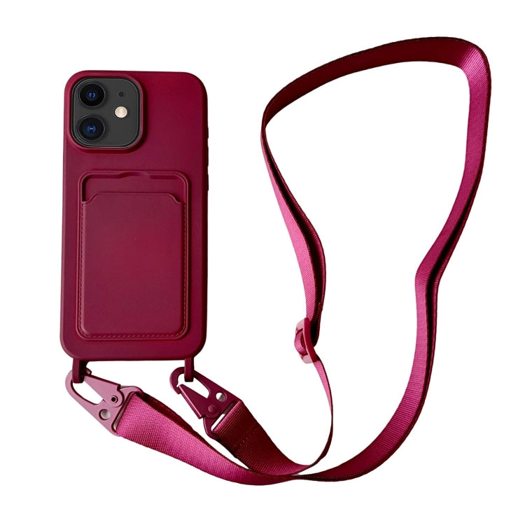 Card Slot Liquid Silicone Phone Case with Lanyard, Series 2