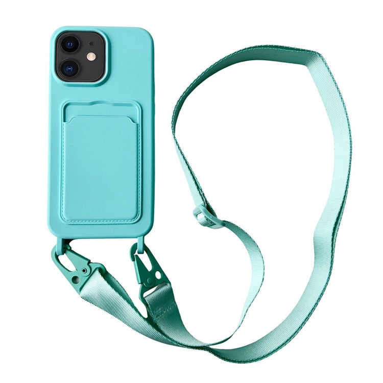 Card Slot Liquid Silicone Phone Case with Lanyard, Series 2