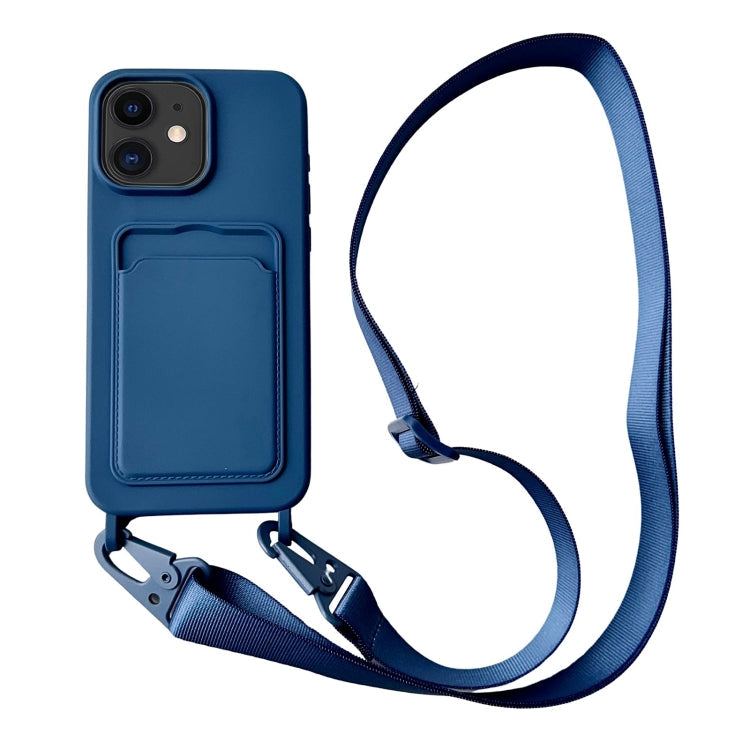 Card Slot Liquid Silicone Phone Case with Lanyard, Series 2