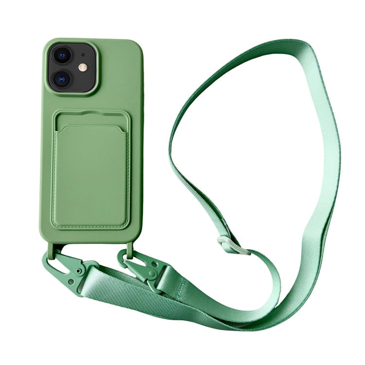 Card Slot Liquid Silicone Phone Case with Lanyard, Series 2