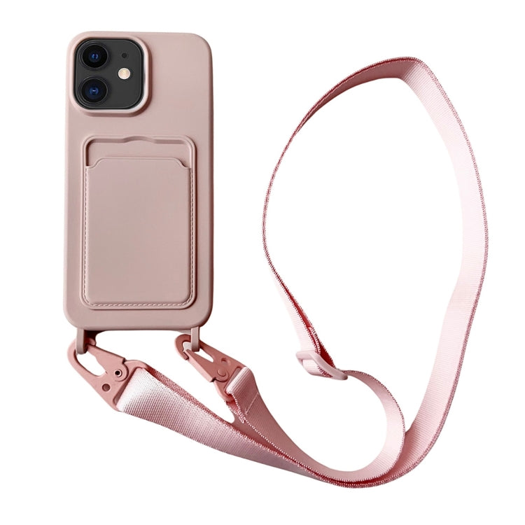 Card Slot Liquid Silicone Phone Case with Lanyard, Series 2