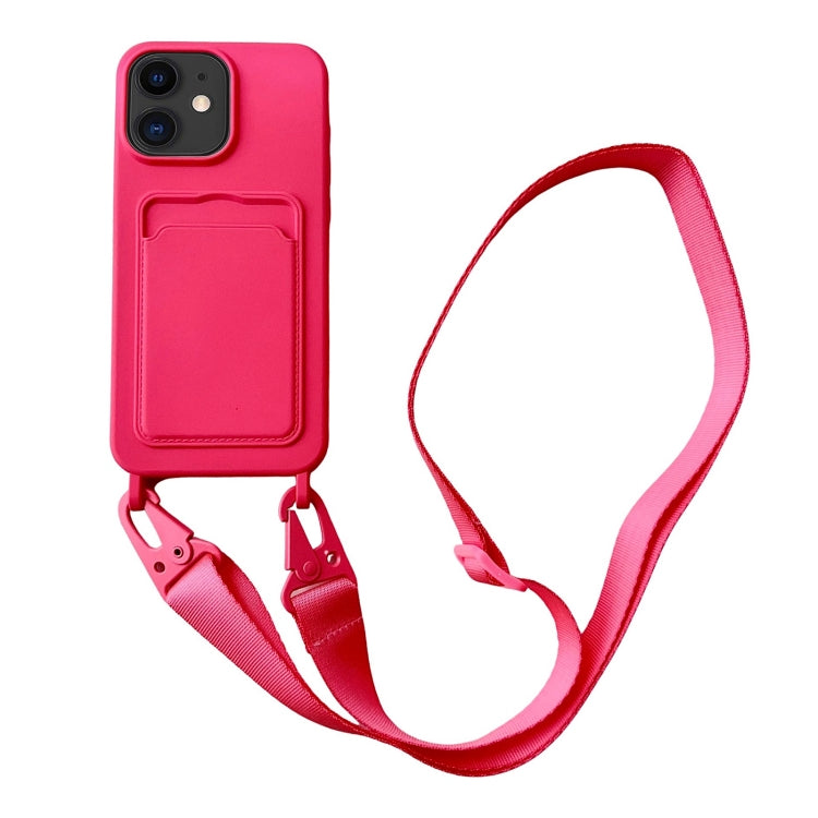 Card Slot Liquid Silicone Phone Case with Lanyard, Series 2