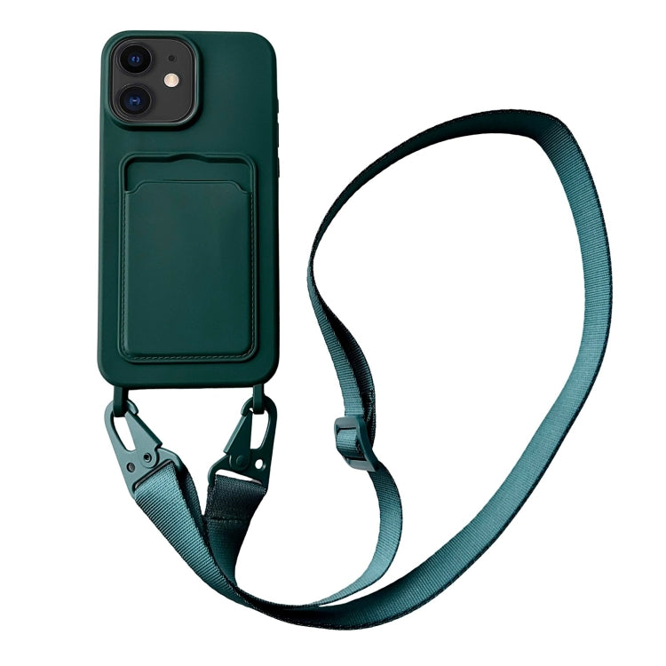 Card Slot Liquid Silicone Phone Case with Lanyard, Series 2