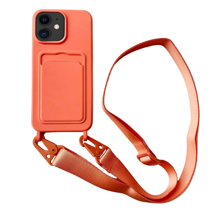 Card Slot Liquid Silicone Phone Case with Lanyard, Series 2