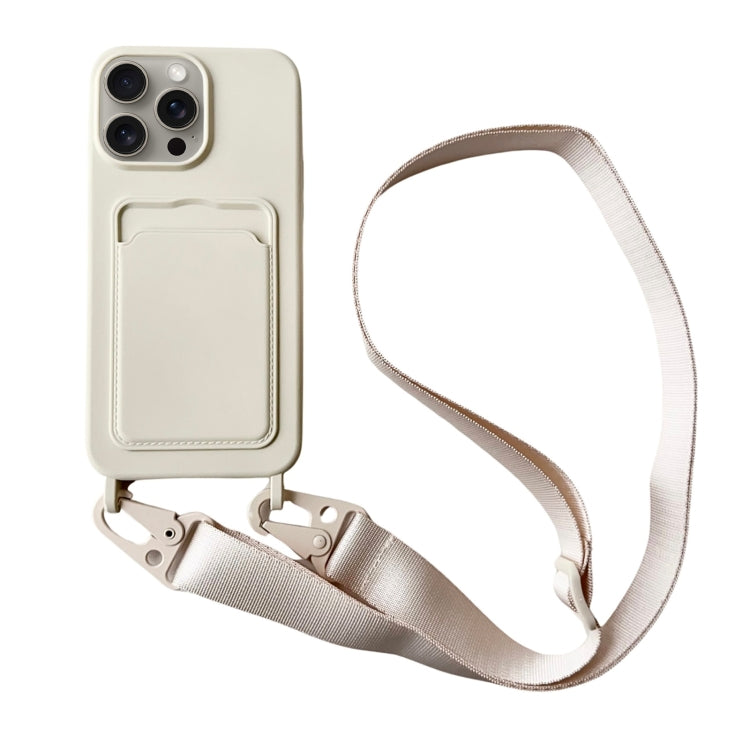 Card Slot Liquid Silicone Phone Case with Lanyard, Series 19