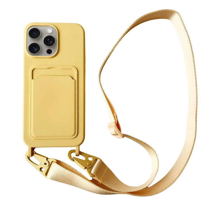 Card Slot Liquid Silicone Phone Case with Lanyard, Series 19