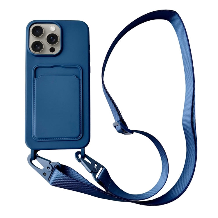 Card Slot Liquid Silicone Phone Case with Lanyard, Series 19