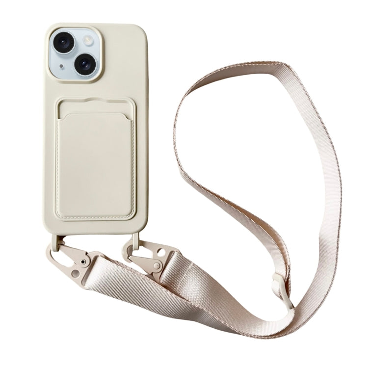 Card Slot Liquid Silicone Phone Case with Lanyard, Series 23