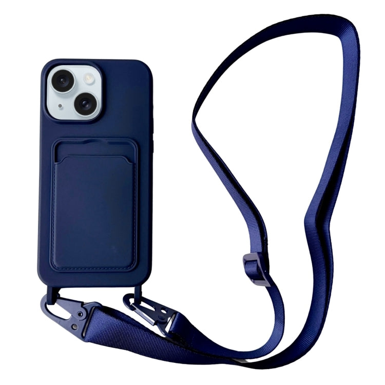 Card Slot Liquid Silicone Phone Case with Lanyard, Series 23