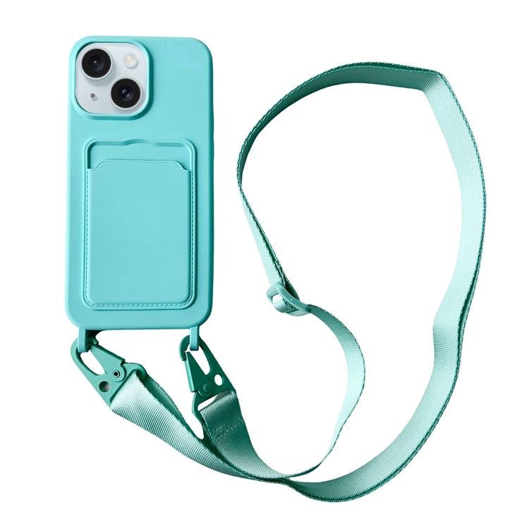 Card Slot Liquid Silicone Phone Case with Lanyard, Series 23