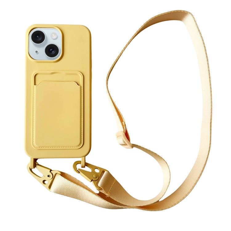 Card Slot Liquid Silicone Phone Case with Lanyard, Series 23