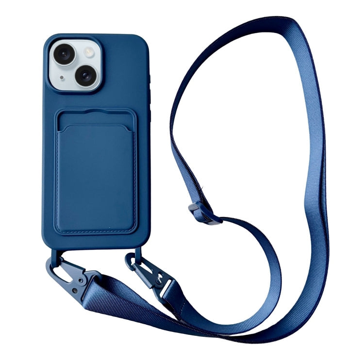 Card Slot Liquid Silicone Phone Case with Lanyard, Series 23