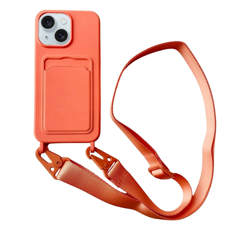 Card Slot Liquid Silicone Phone Case with Lanyard, Series 23