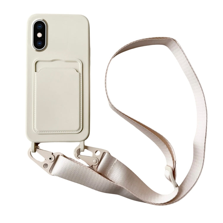 Card Slot Liquid Silicone Phone Case with Lanyard, Series 16