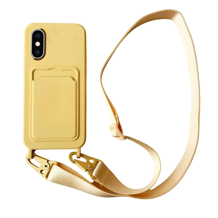 Card Slot Liquid Silicone Phone Case with Lanyard, Series 16