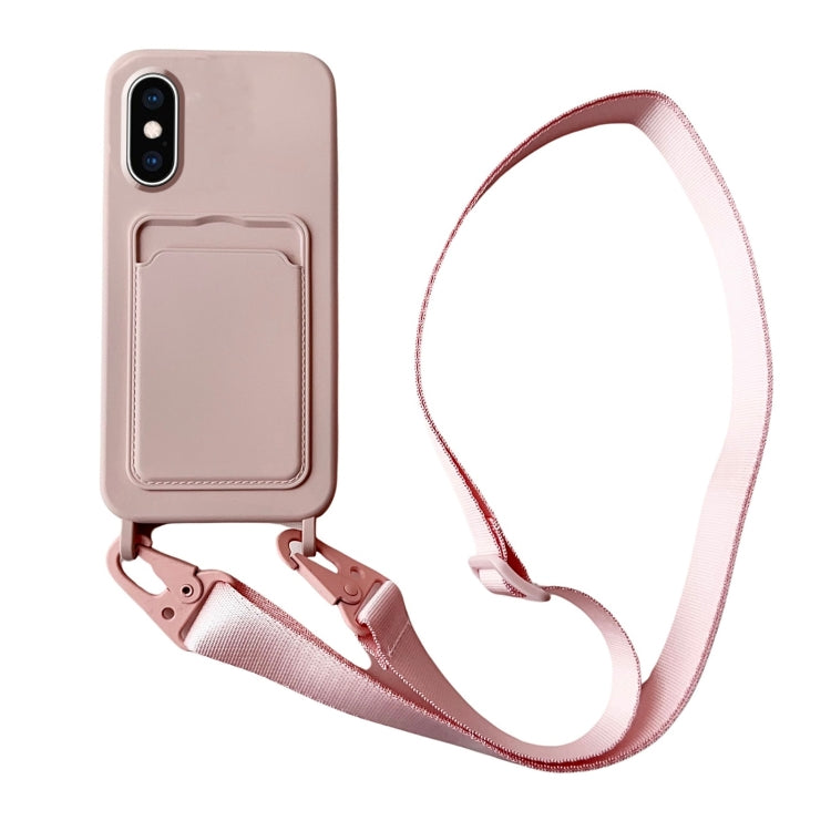 Card Slot Liquid Silicone Phone Case with Lanyard, Series 16