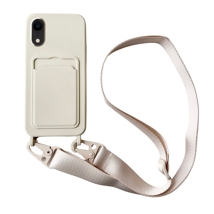 Card Slot Liquid Silicone Phone Case with Lanyard, Series 3