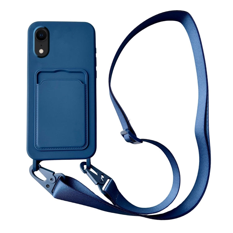 Card Slot Liquid Silicone Phone Case with Lanyard, Series 3