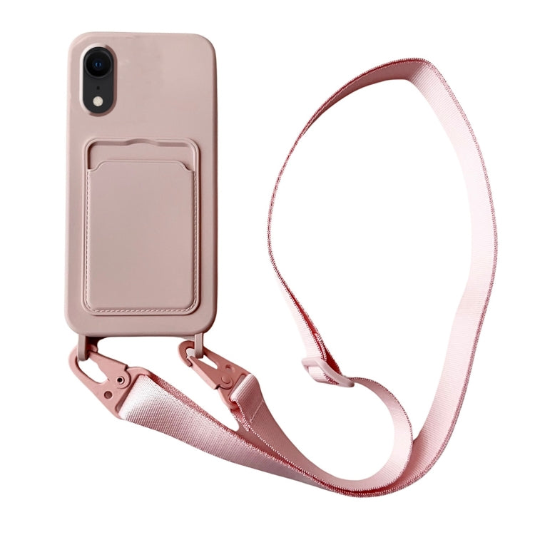 Card Slot Liquid Silicone Phone Case with Lanyard, Series 3