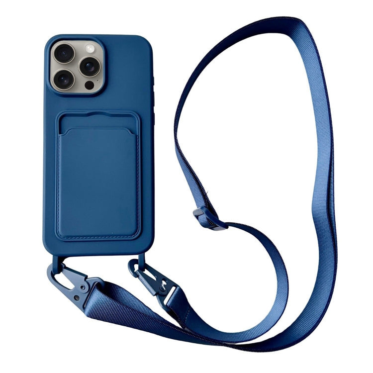 Card Slot Liquid Silicone Phone Case with Lanyard, Series 13