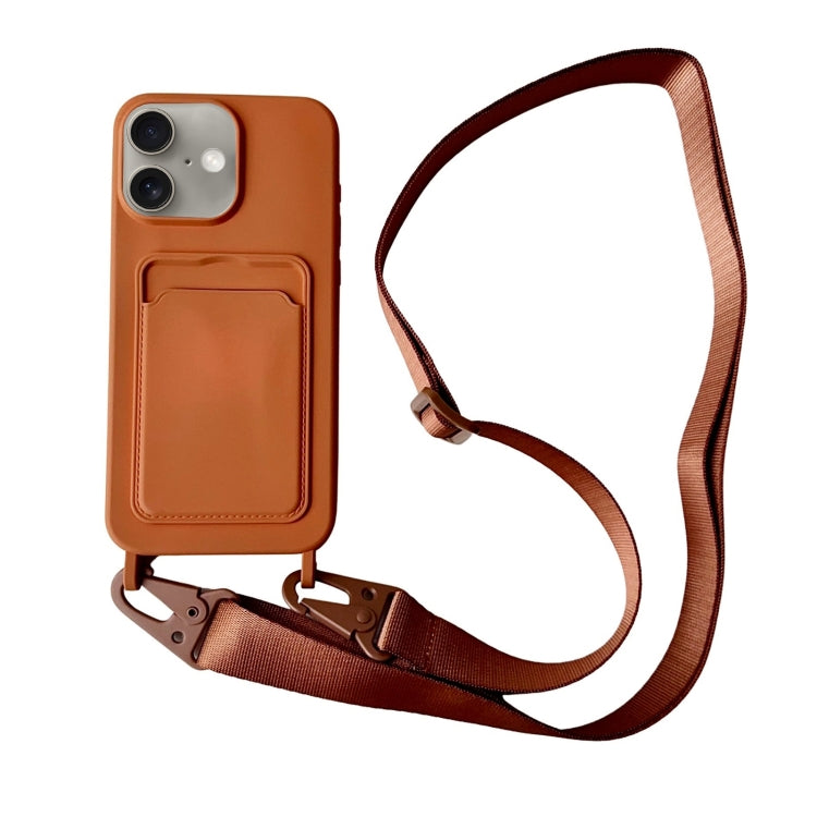 Card Slot Liquid Silicone Phone Case with Lanyard, Series 6