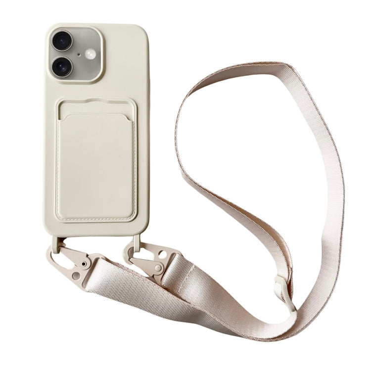 Card Slot Liquid Silicone Phone Case with Lanyard, Series 6