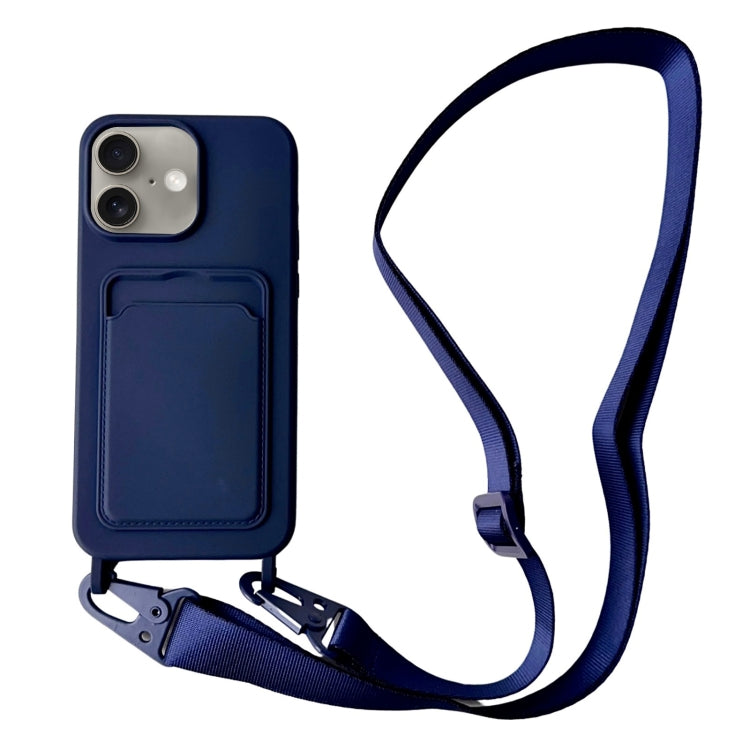 Card Slot Liquid Silicone Phone Case with Lanyard, Series 6