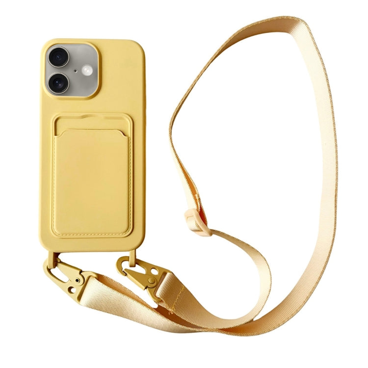 Card Slot Liquid Silicone Phone Case with Lanyard, Series 6